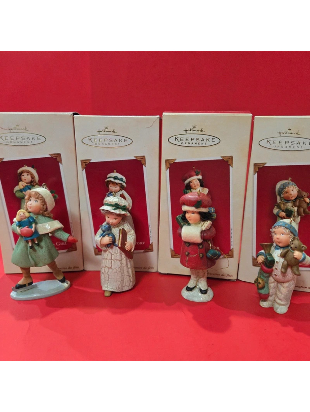 Set of 4 Hallmark Ornaments 2003 A Visit From Santa 3-4"